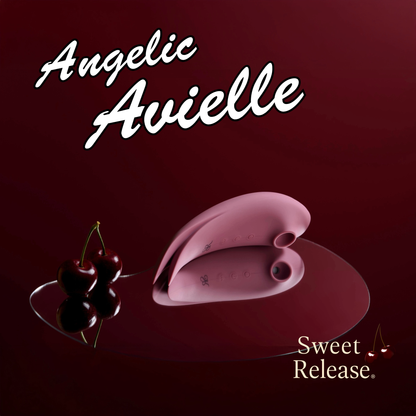 Sweet Release® Avielle Dual-Prong Clitoral Stimulating Sex Toys– Platinum Velvet Silicone Air Pulse Vibrator with Suction & Vibration | Platinum-Grade, Waterproof