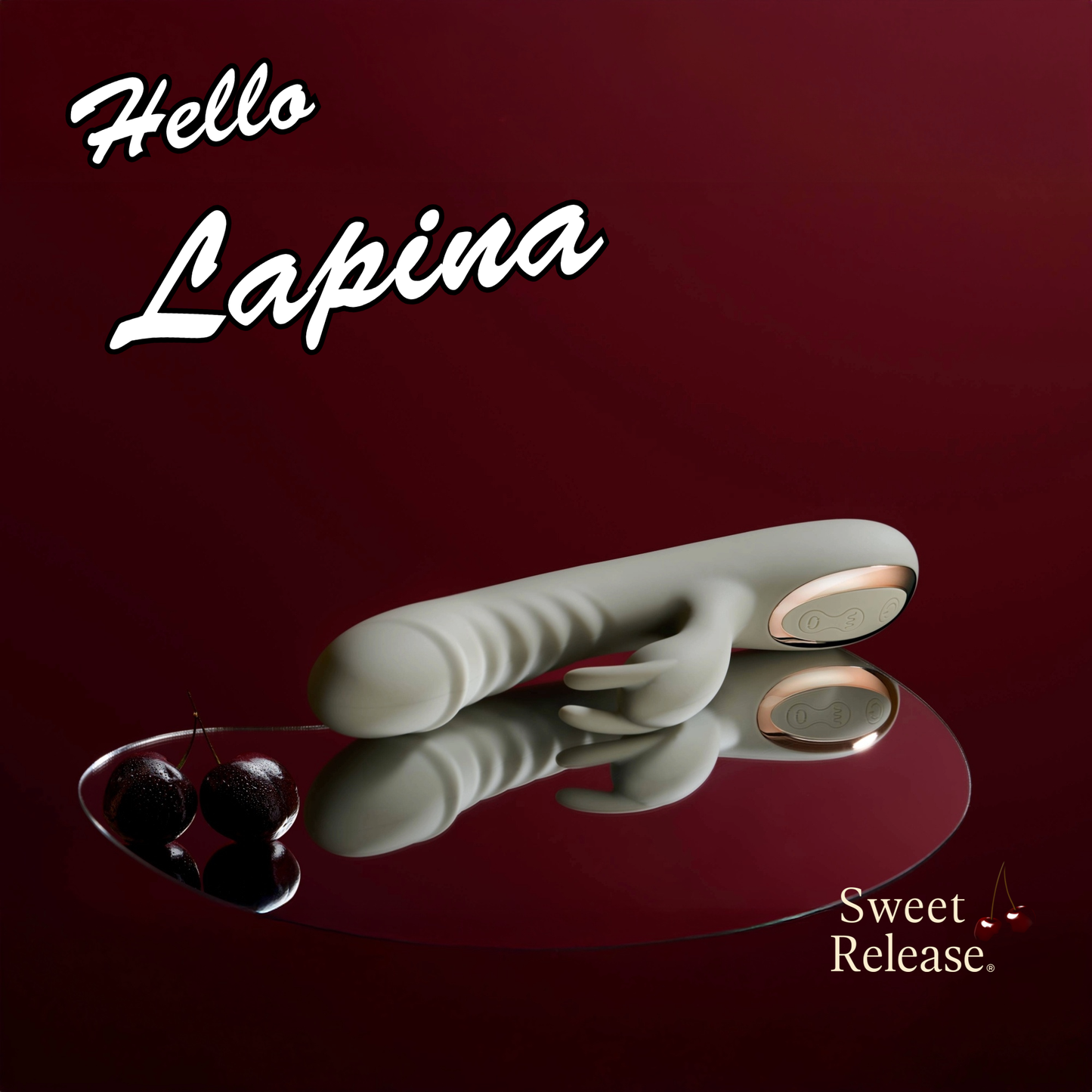 Rabbit Vibrator Lapina Sex Toy by Sweet Release – Luxury Velvet Platinum Silicone, Dual Stimulation, 10 Vibe Modes & 3-Speed Rotational Head – Waterproof, G-Spot & Clitoral Stimulator