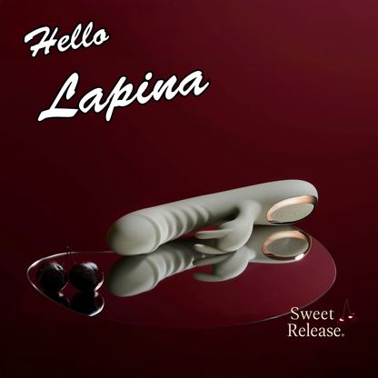 Rabbit Vibrator Lapina Sex Toy by Sweet Release – Luxury Velvet Platinum Silicone, Dual Stimulation, 10 Vibe Modes & 3-Speed Rotational Head – Waterproof, G-Spot & Clitoral Stimulator