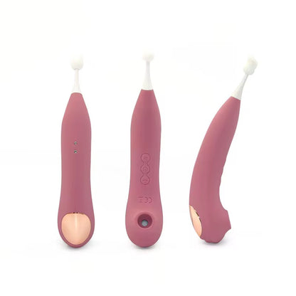 Sweet Release® Nubelle – Climax System Luxury Clitoral Pinpoint Stimulating Sex Toys - with Air Suction + Vibration | 3 Interchangeable Tips | 7 Suction & 7 Vibe Modes | Platinum Velvet Silicone